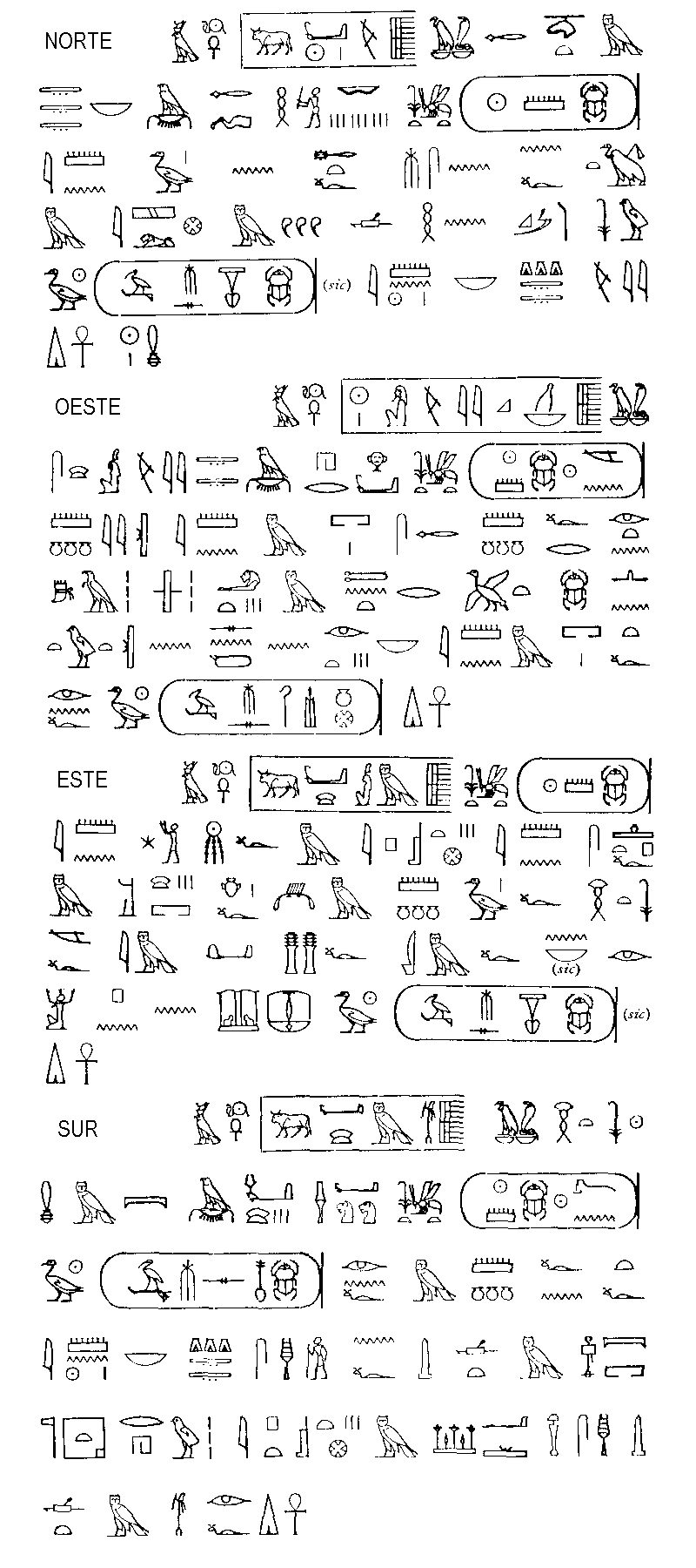 Hi�roglyphes des quatre faces