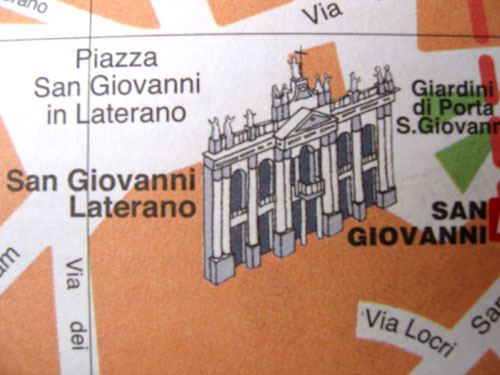 Plan de situation de San Giovanni Laterano.