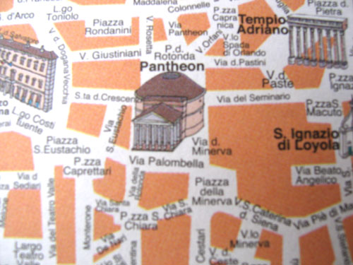 Plan de situation de la piazza della Minerva